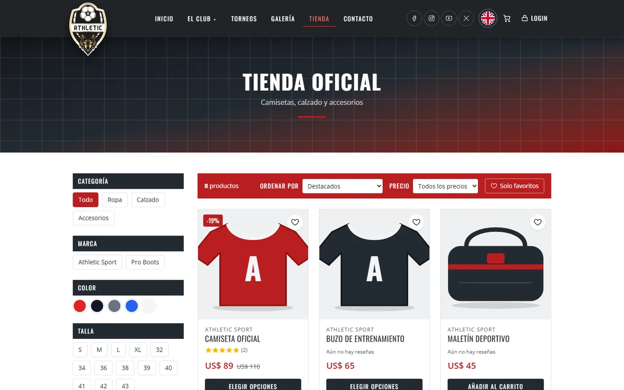 Captura de Athletic FC: Tienda oficial