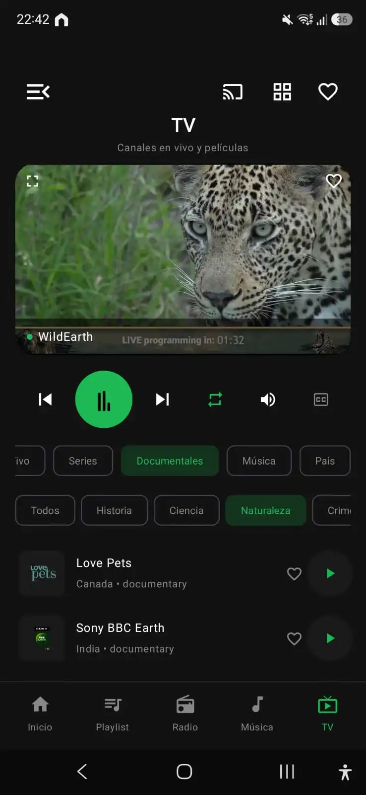 Captura de Omplay: TV y películas